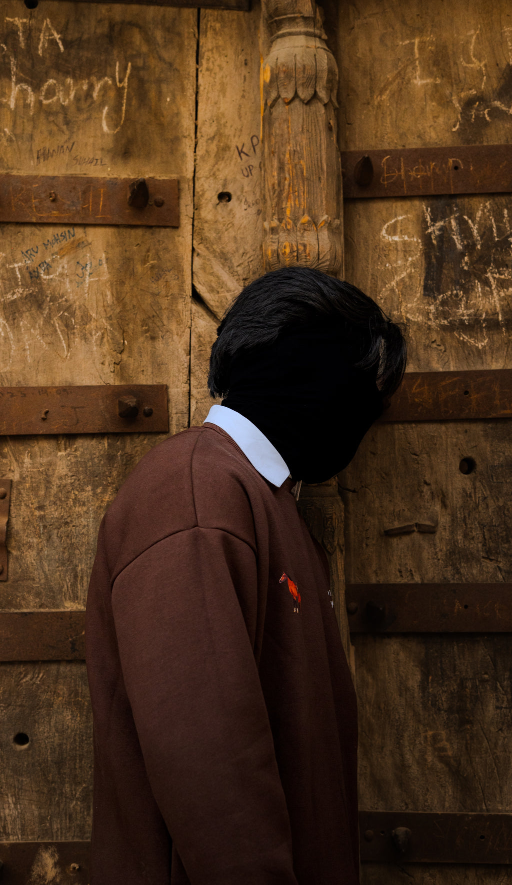 DROP-SHOULDER COTTON FLEECE SWEATSHIRT