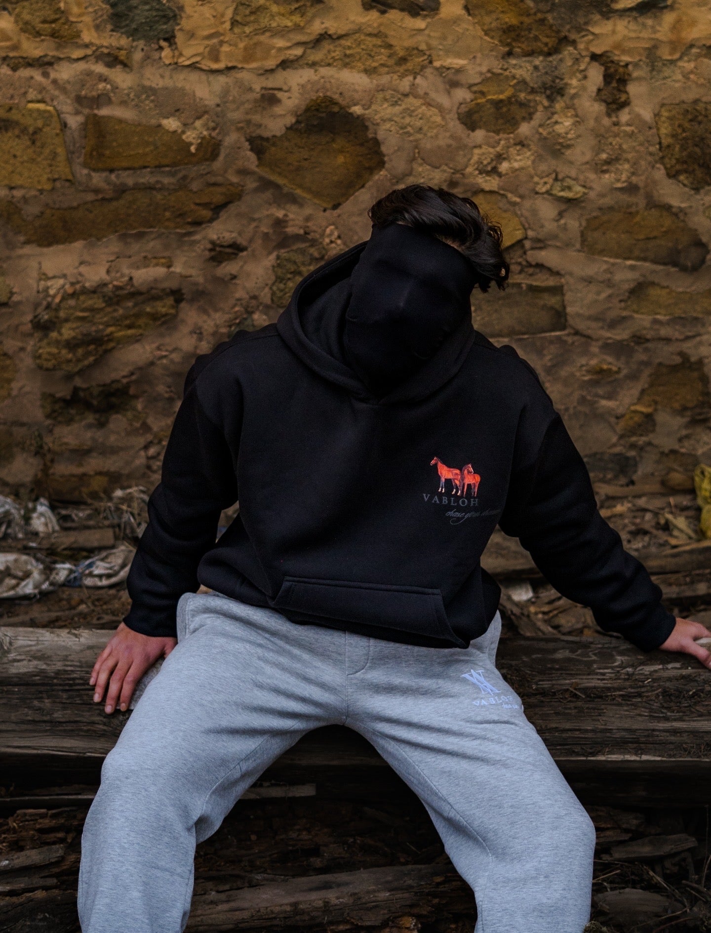 OVERSIZED COTTON FLEECE PRINTED HOODIE