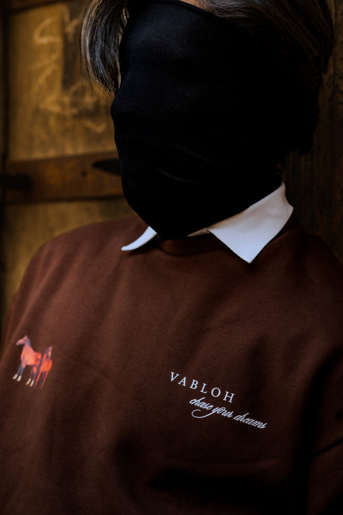 DROP-SHOULDER COTTON FLEECE SWEATSHIRT