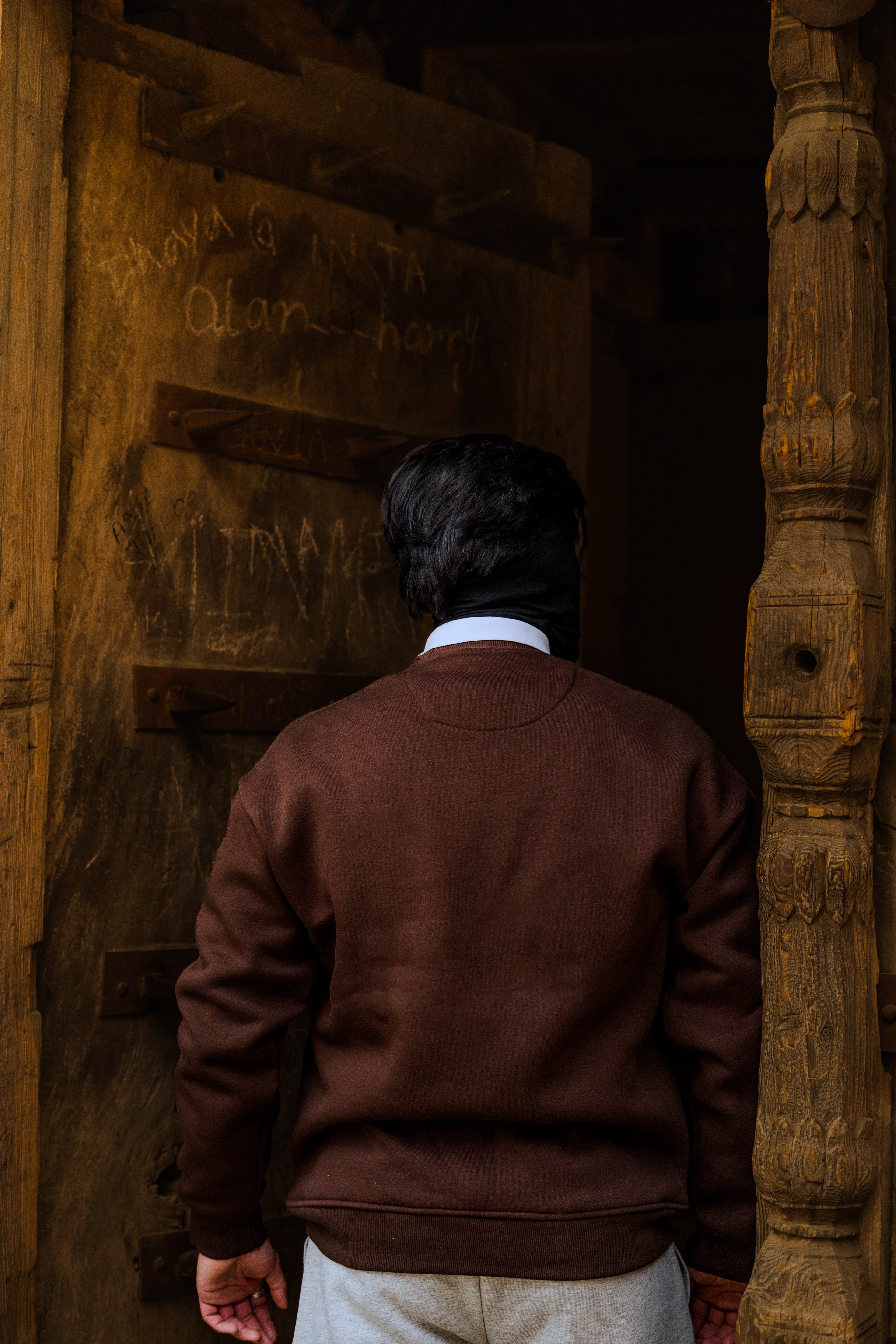 DROP-SHOULDER COTTON FLEECE SWEATSHIRT