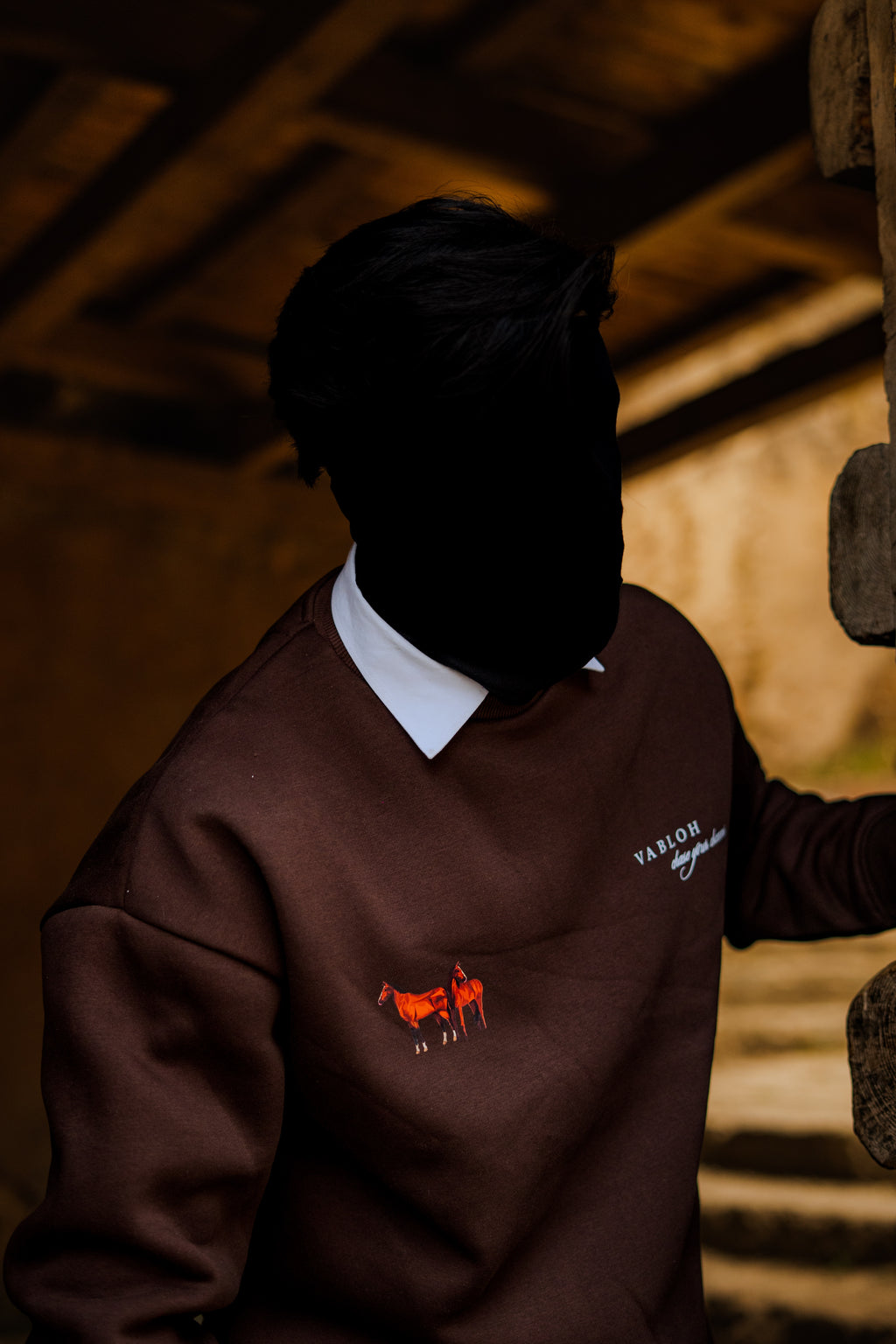 DROP-SHOULDER COTTON FLEECE SWEATSHIRT