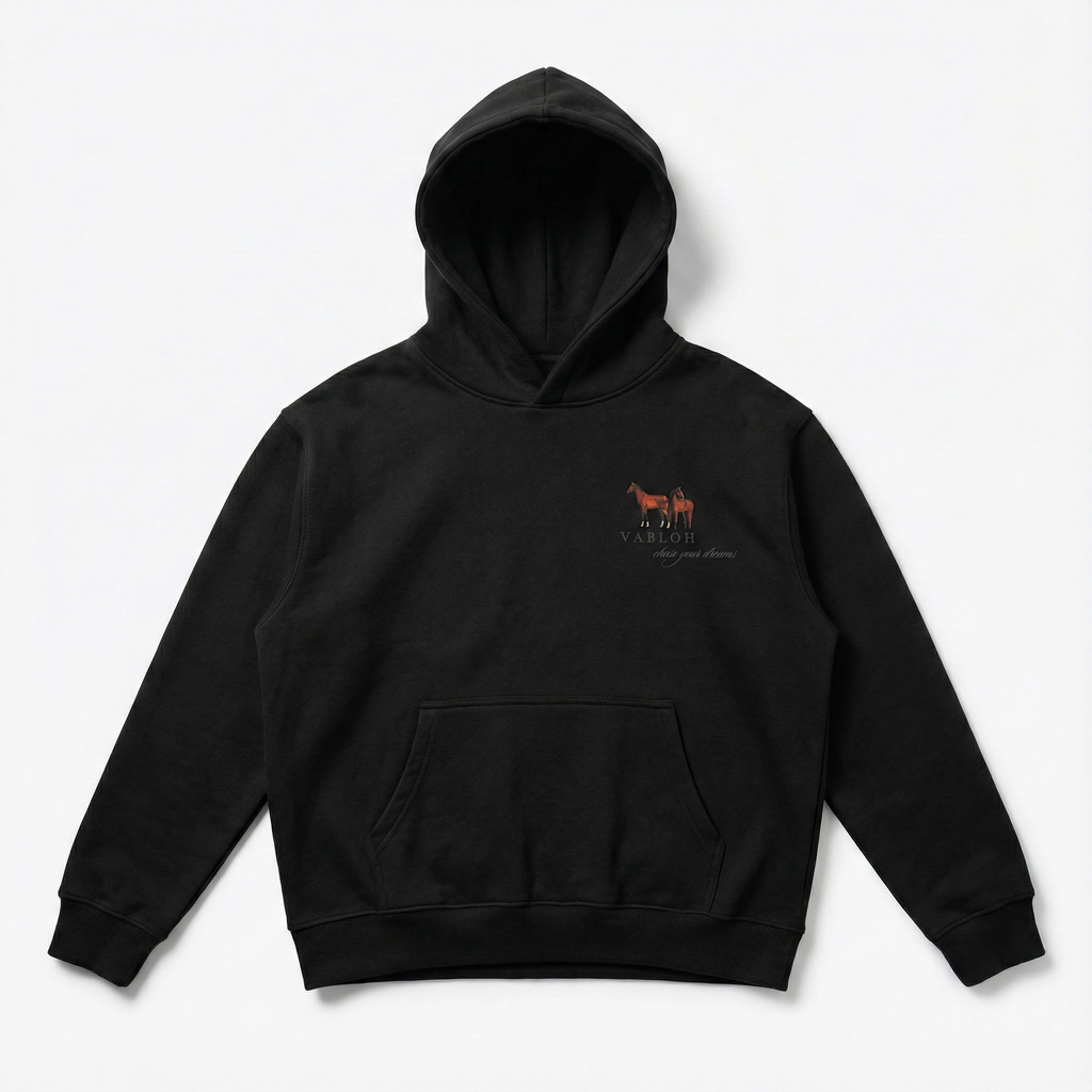 OVERSIZED COTTON FLEECE PRINTED HOODIE