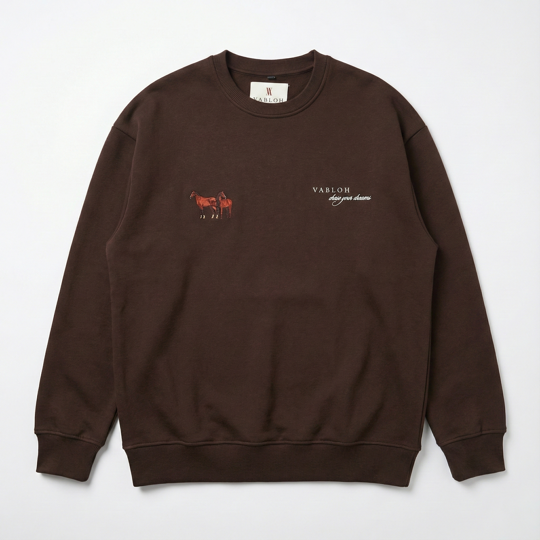 DROP-SHOULDER COTTON FLEECE SWEATSHIRT