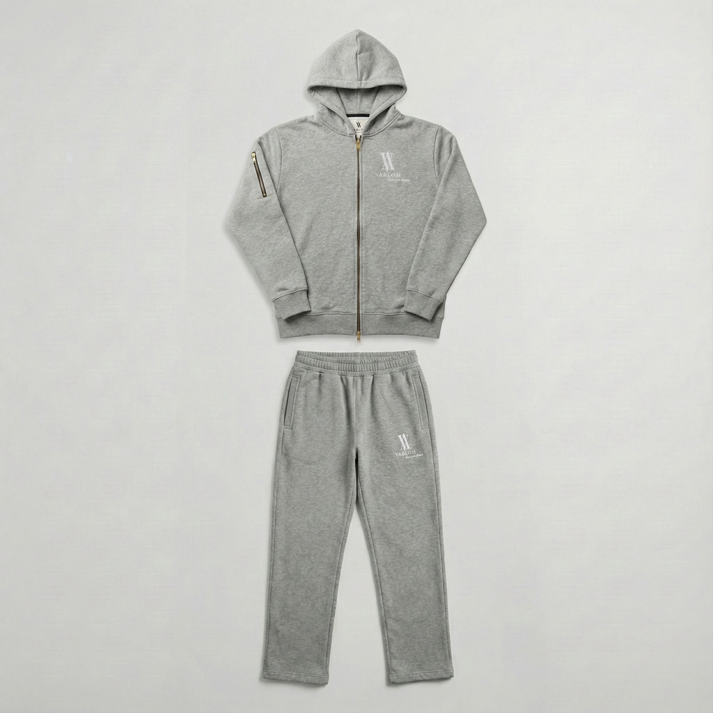TWO WAY ZIP-THROUGH COTTON FLEECE HOODIE
