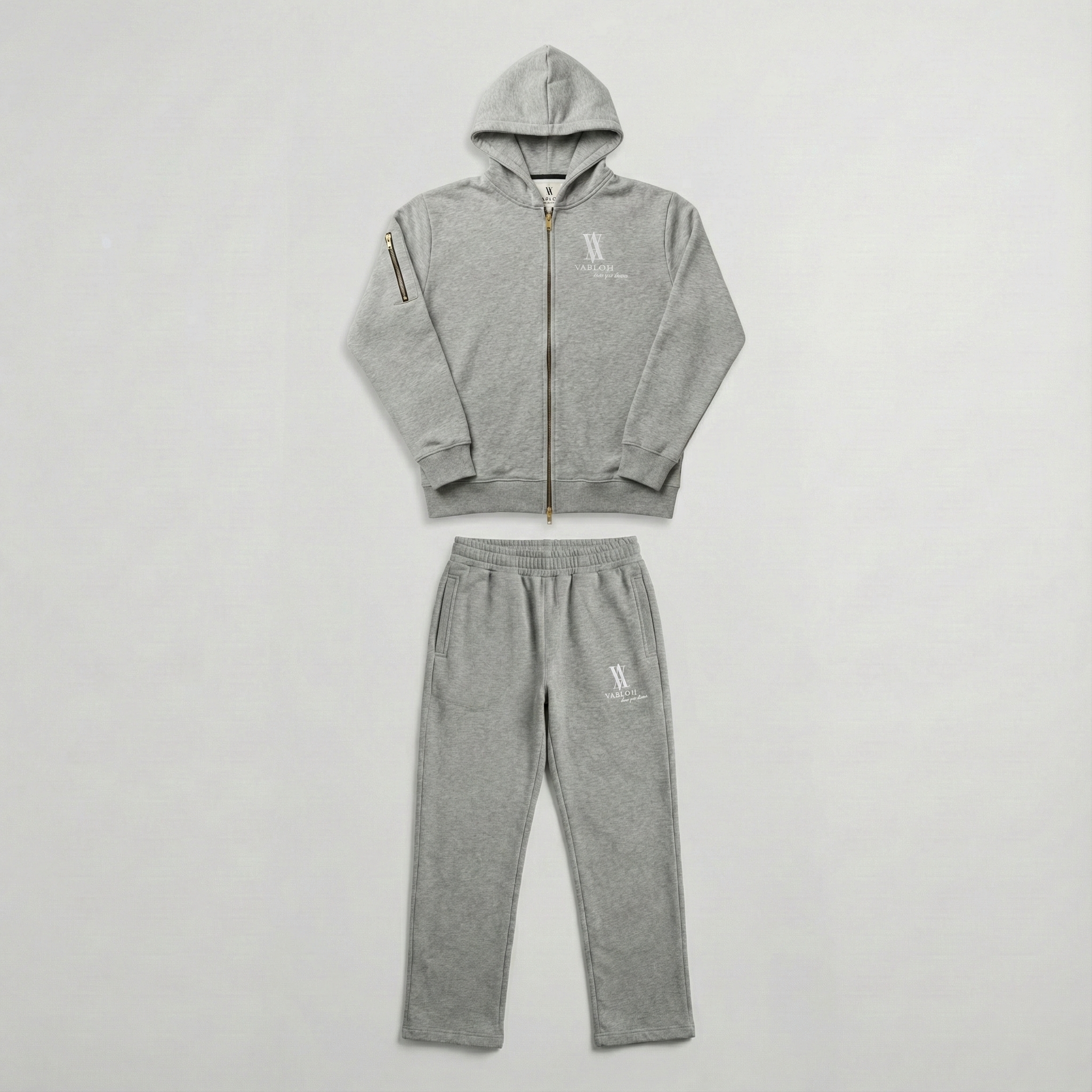 TWO WAY ZIP-THROUGH COTTON FLEECE HOODIE