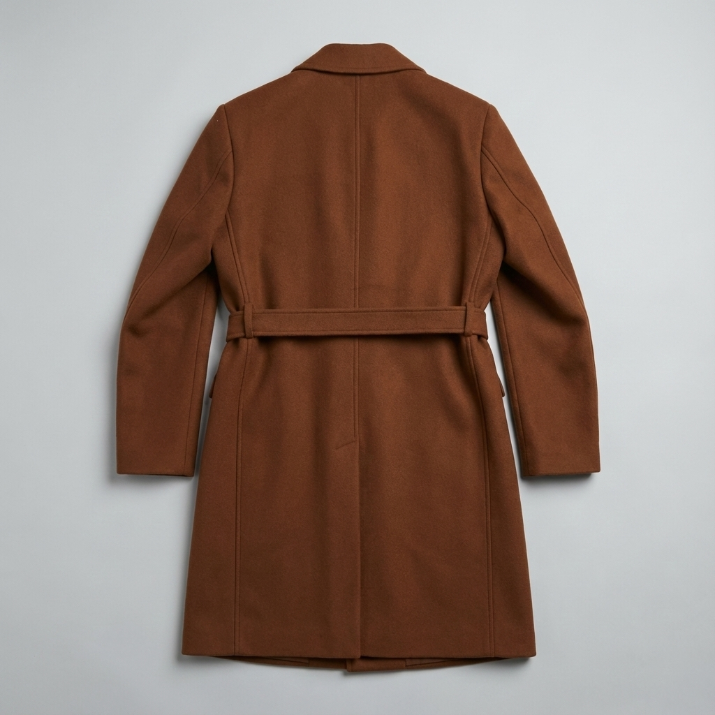 WINDSOR TAN DOUBLE-BREASTED WOOL OVERCOAT