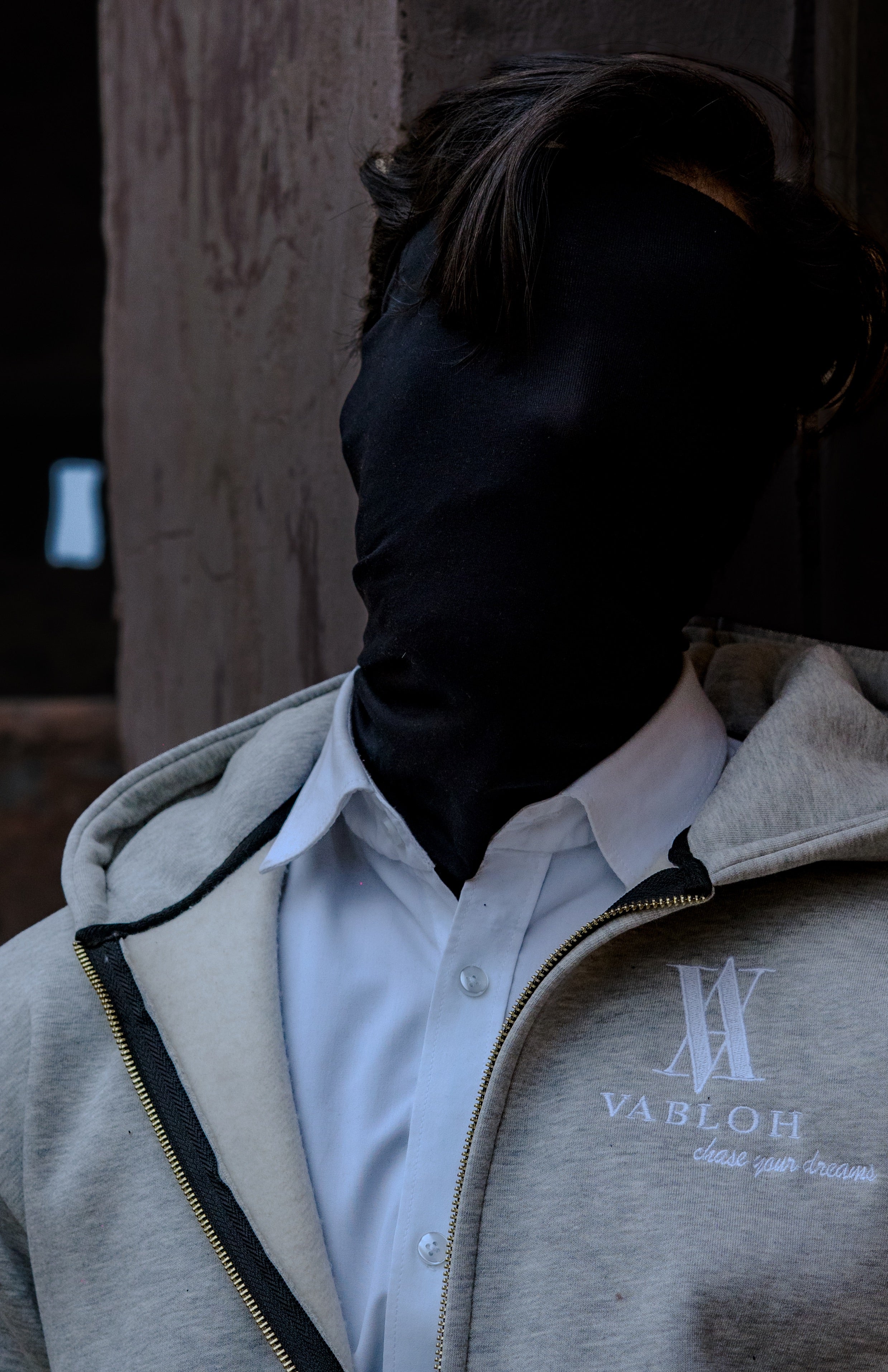 TWO WAY ZIP-THROUGH COTTON FLEECE HOODIE