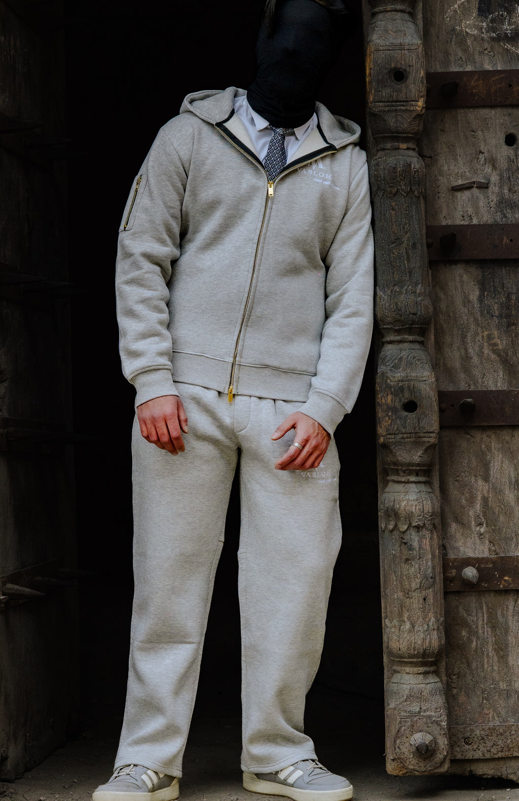 WIDE-LEG COTTON FLEECE TROUSERS