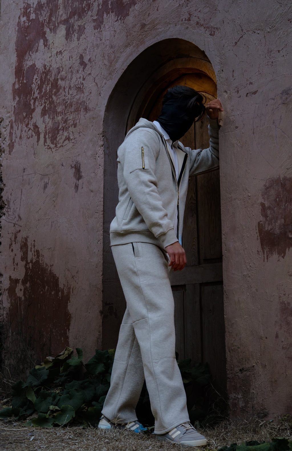 WIDE-LEG COTTON FLEECE TROUSERS