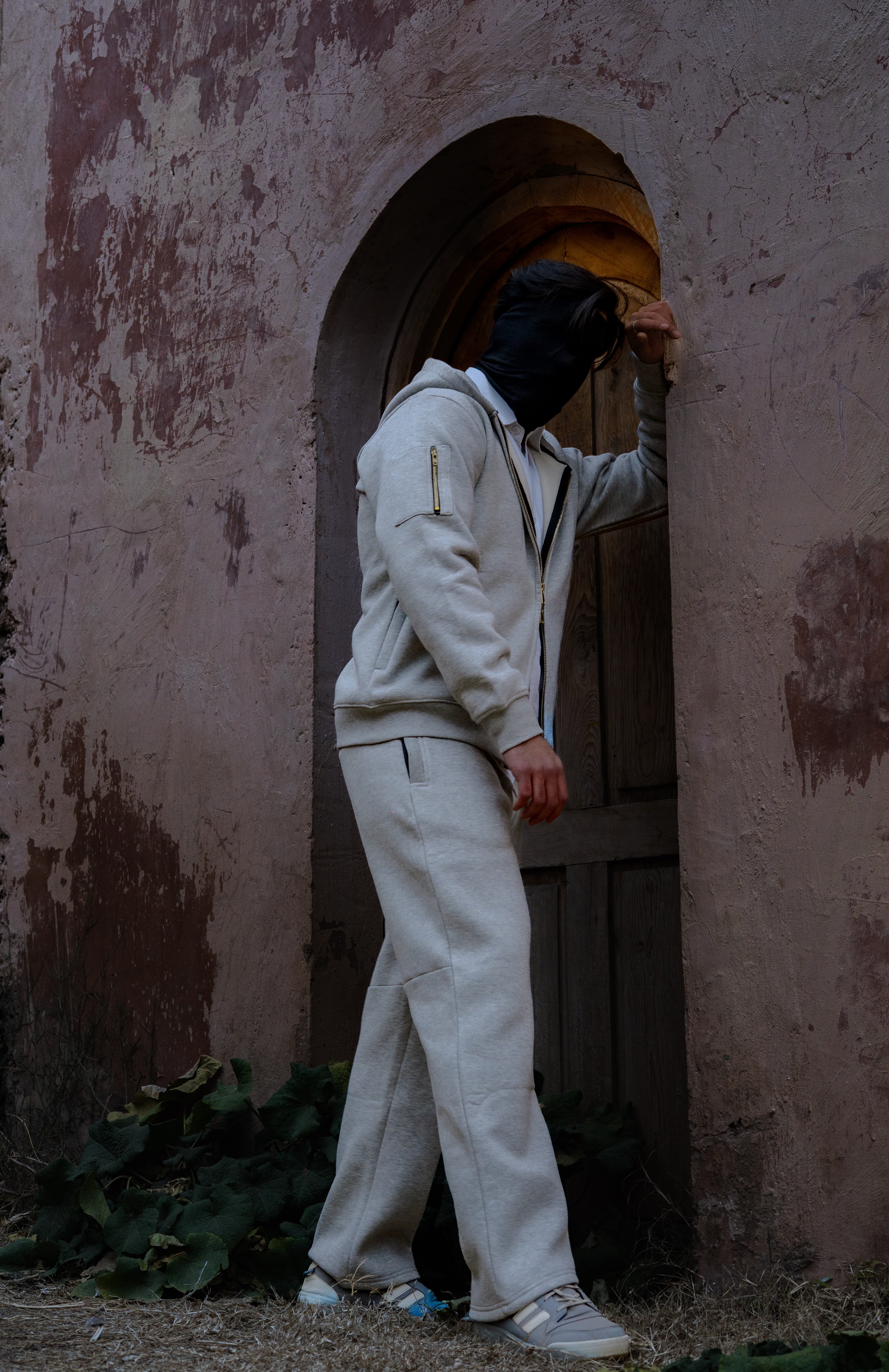 WIDE-LEG COTTON FLEECE TROUSERS