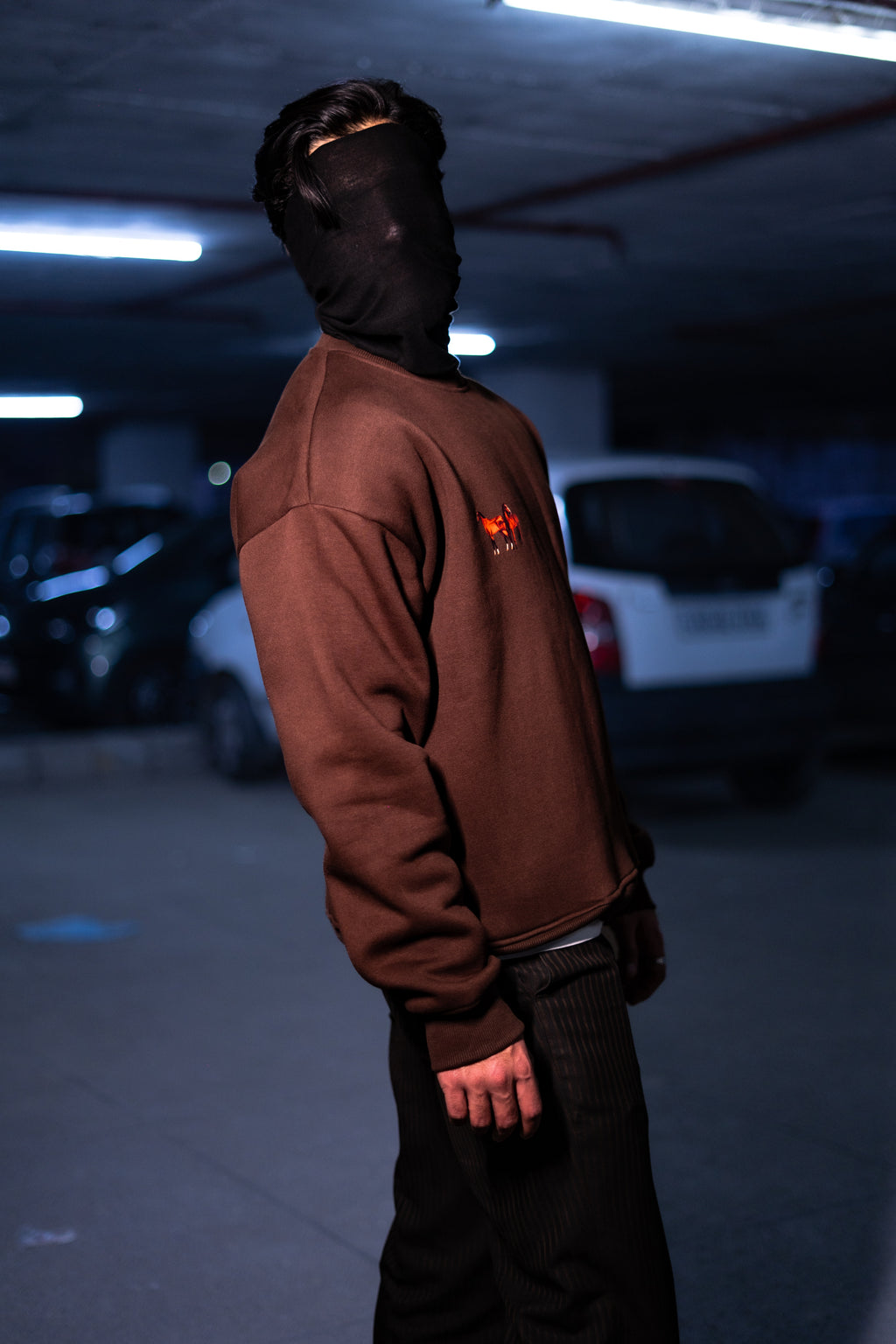 DROP-SHOULDER PRINTED COTTON FLEECE SWEATSHIRT