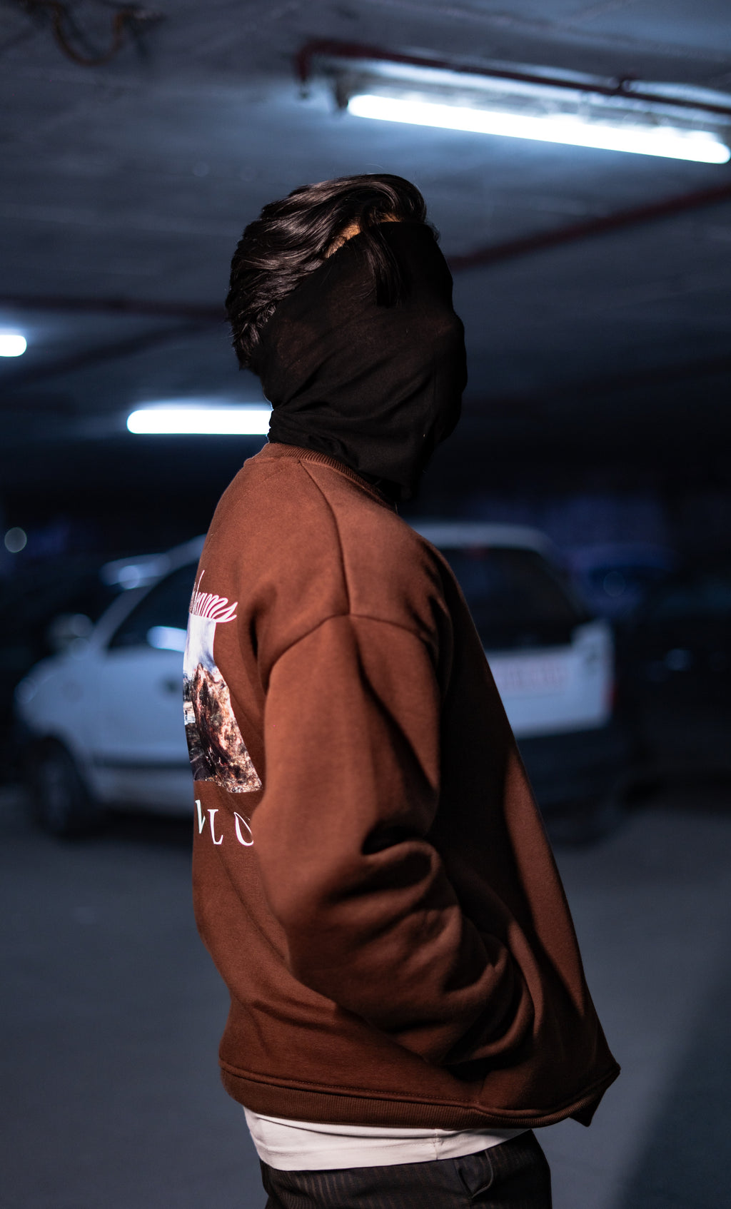 DROP-SHOULDER PRINTED COTTON FLEECE SWEATSHIRT