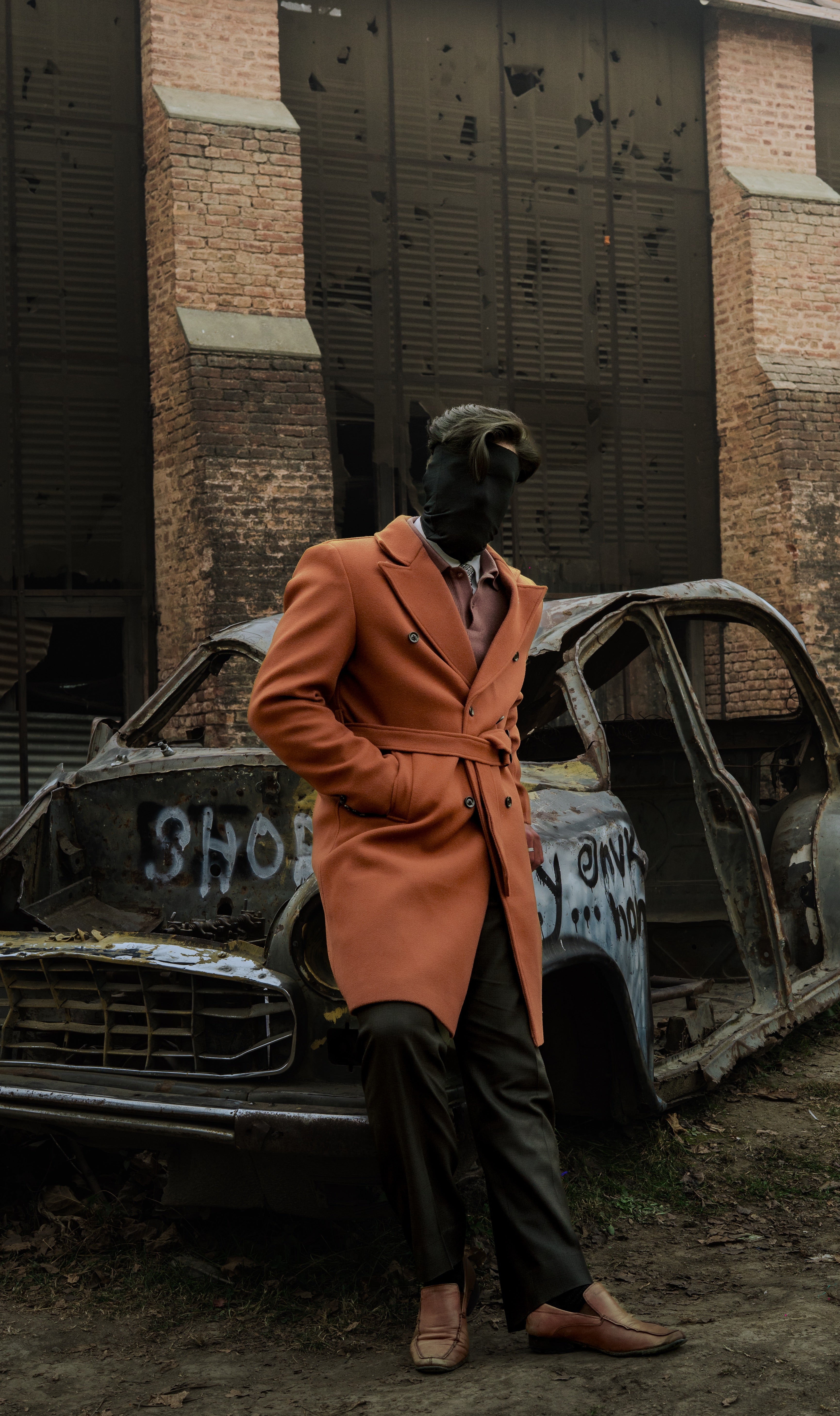 WINDSOR TAN DOUBLE-BREASTED WOOL OVERCOAT