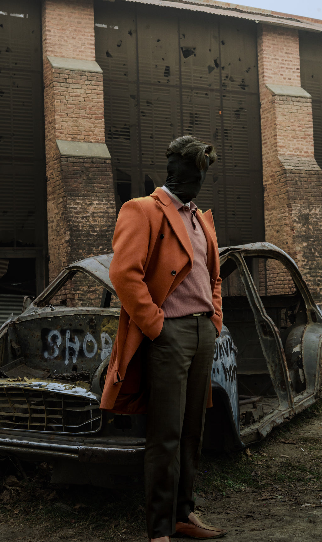 WINDSOR TAN DOUBLE-BREASTED WOOL OVERCOAT